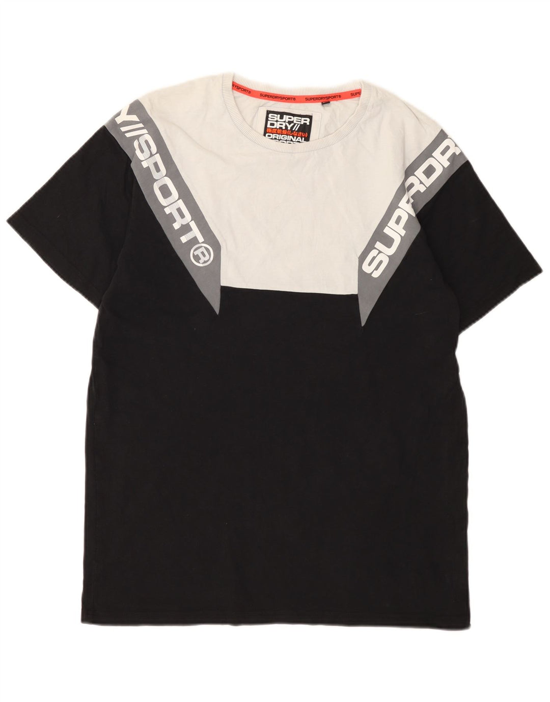 Ανδρικό γραφικό μπλουζάκι Superdry Top Medium Black Colorblock Βαμβακερό