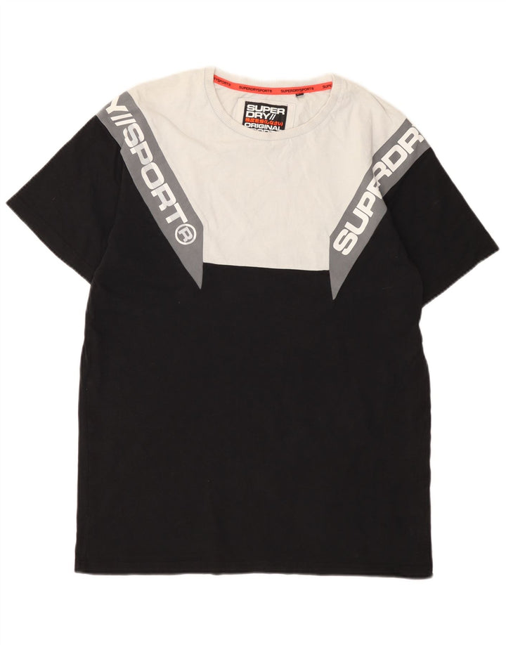 Ανδρικό γραφικό μπλουζάκι Superdry Top Medium Black Colorblock Βαμβακερό