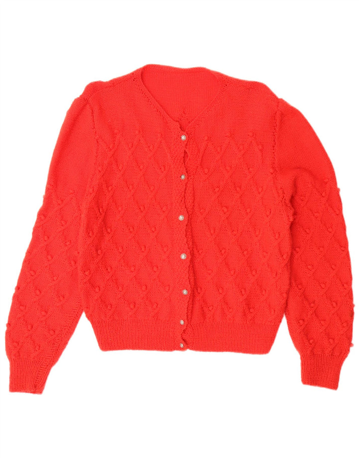 Vintage γυναικείο πουλόβερ oversized ζακέτα UK 16 μεγάλο κόκκινο