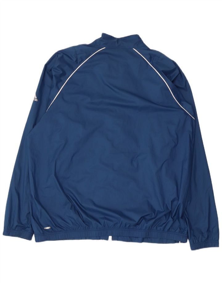 ADIDAS Mens Big & Tall Tracksuit Top Jacket 2XL Blue Polyester
