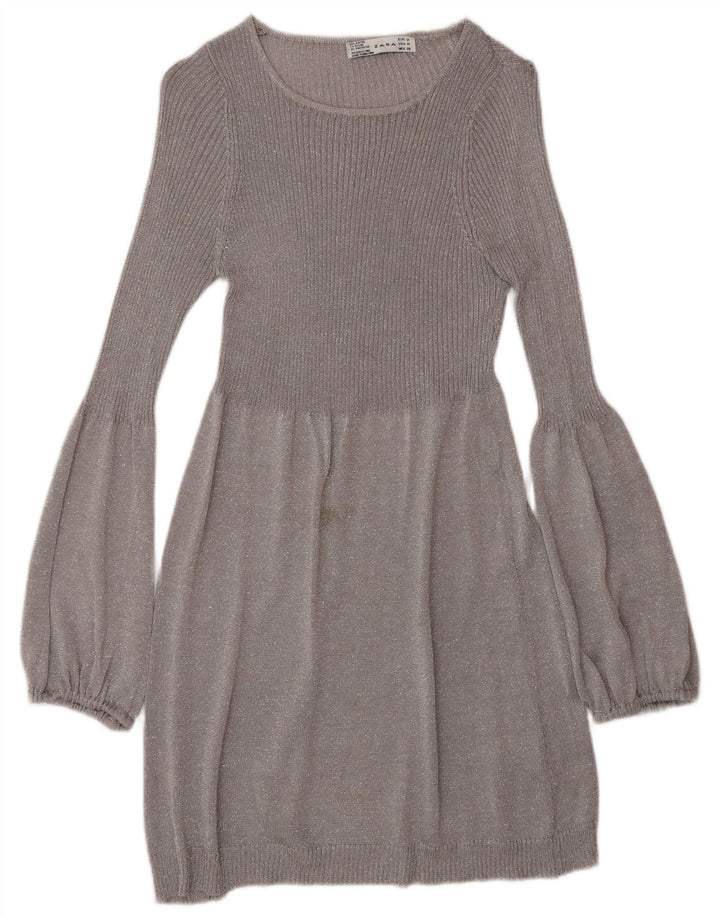 Γυναικείο μακρυμάνικο φόρεμα Zara UK 12 Medium Grey