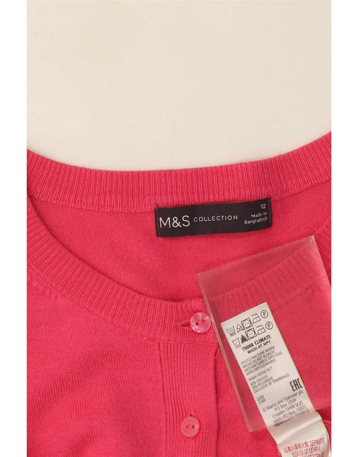 Marks & Spencer Γυναικεία ζακέτα πουλόβερ UK 12 μεσαία ροζ βισκόζη
