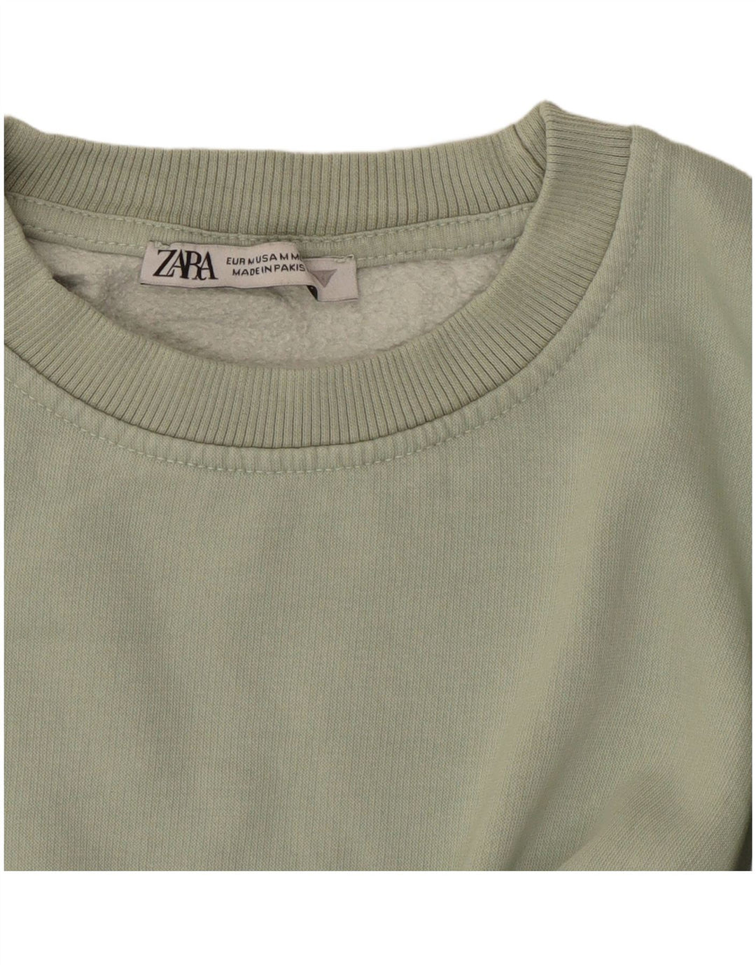 Γυναικεία 3/4 3/4 μανίκια φούτερ ZARA Jumper UK 14 Μεσαίο πράσινο βαμβακερό