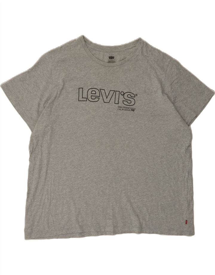 LEVI'S Mens Graphic T-Shirt Top 2XL Grey Cotton Vintage Levi's and Second-Hand Levi's from Messina Hembry 
