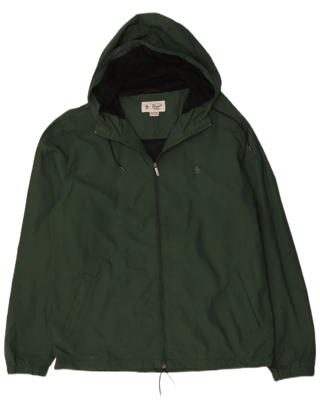 Ανδρικό μπουφάν βροχής με κουκούλα Penguin UK 44 2XL Green Polyamide