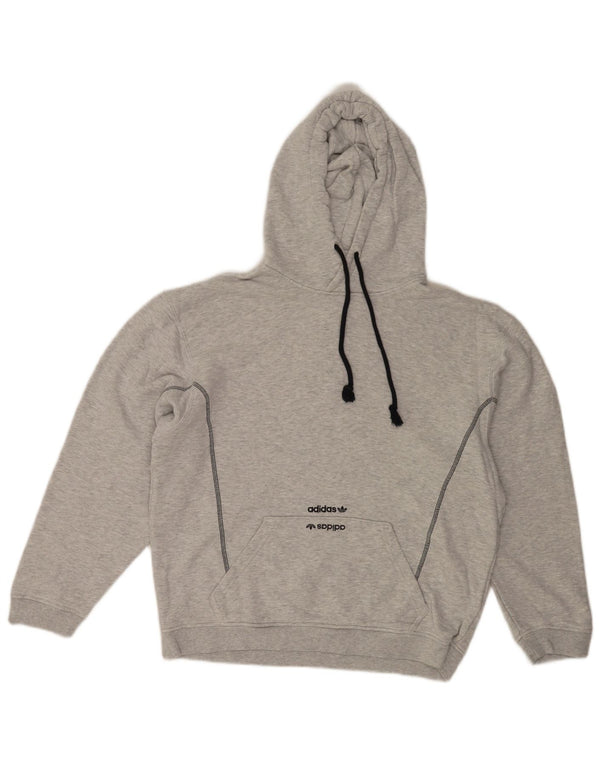 Adidas Γυναικείο Hoodie Jumper UK 10 Small Grey Flecked Cotton