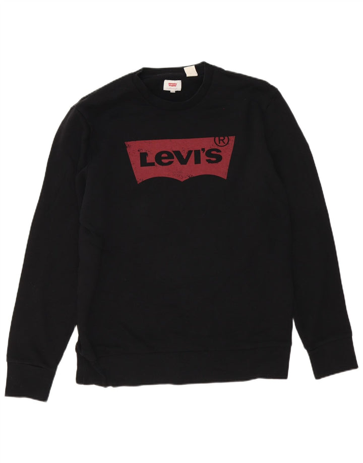 Ανδρικό γραφικό φούτερ Levi's, μεσαίο μαύρο βαμβακερό