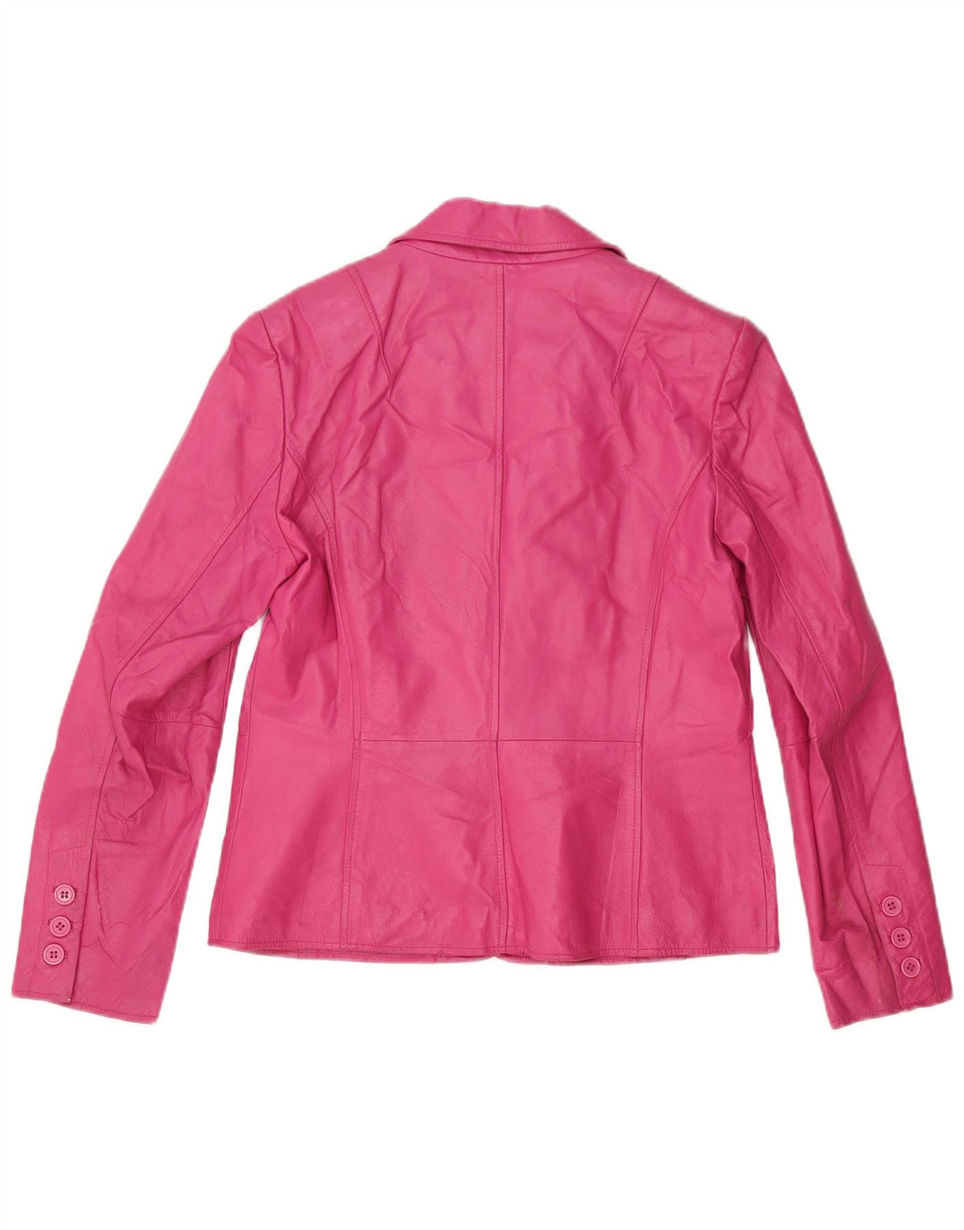 Worthington Γυναικείο δερμάτινο σακάκι με 2 κουμπιά UK 12 Medium Pink Leather