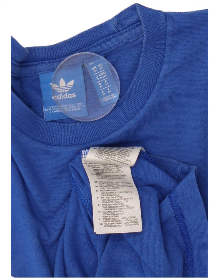 Ανδρικό γραφικό T-Shirt Adidas Top από μεσαίο μπλε βαμβακερό