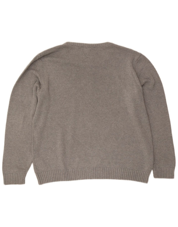 Ανδρικό πουλόβερ Guess Graphic Boat Neck Jumper 2XL Γκρι βαμβακερό
