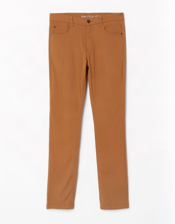 Nautica Boys Skinny Casual Παντελόνι 15-16 ετών W30 L30 Καφέ βαμβακερό