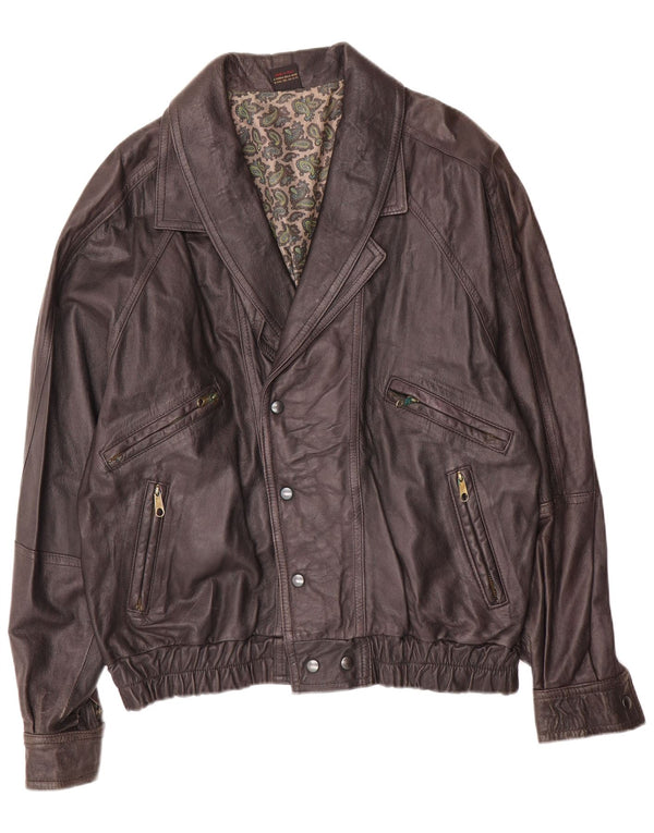 Vintage Ανδρικό Δερμάτινο Μπουφάν UK 40 Large Brown Δερμάτινο