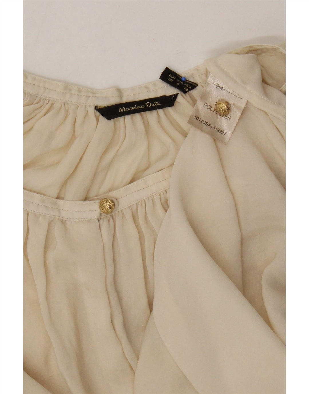 Γυναικεία μακρυμάνικη μπλούζα Massimo Dutti Top EU 38 Μεσαίου μπεζ πολυεστέρας