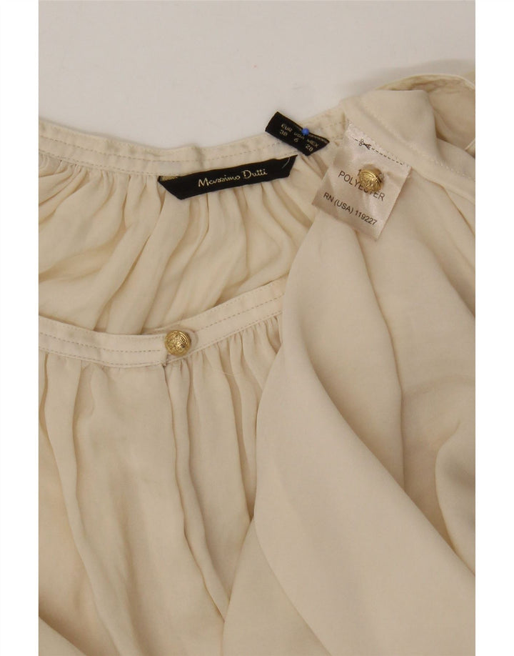 Γυναικεία μακρυμάνικη μπλούζα Massimo Dutti Top EU 38 Μεσαίου μπεζ πολυεστέρας
