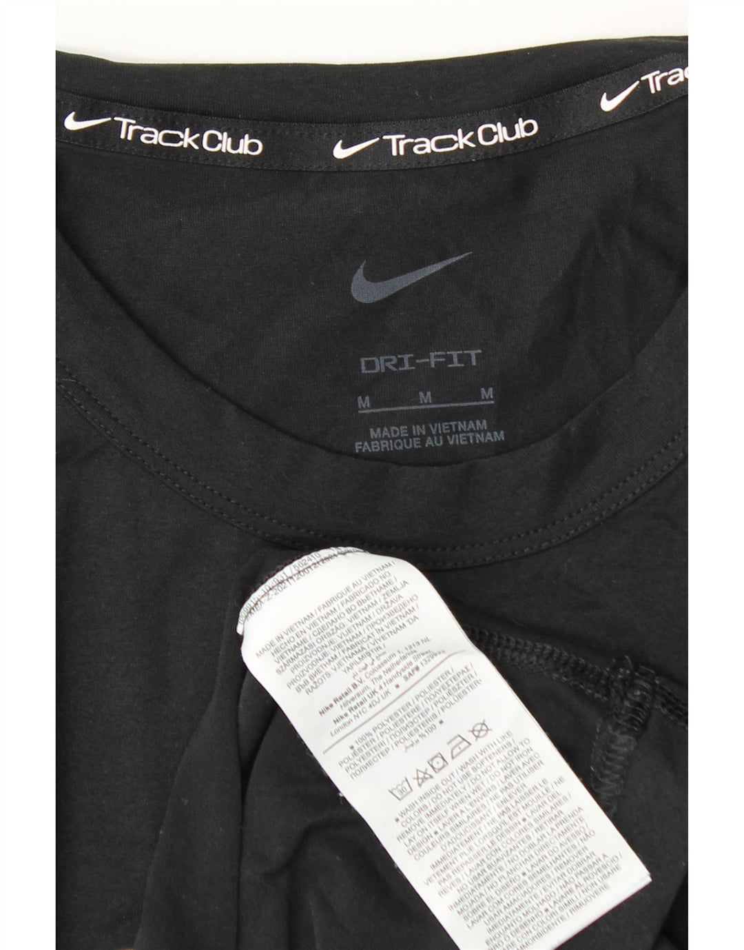 Ανδρικό γραφικό T-Shirt NIKE Dri Fit Τοπ μεσαίου μαύρου πολυεστέρα