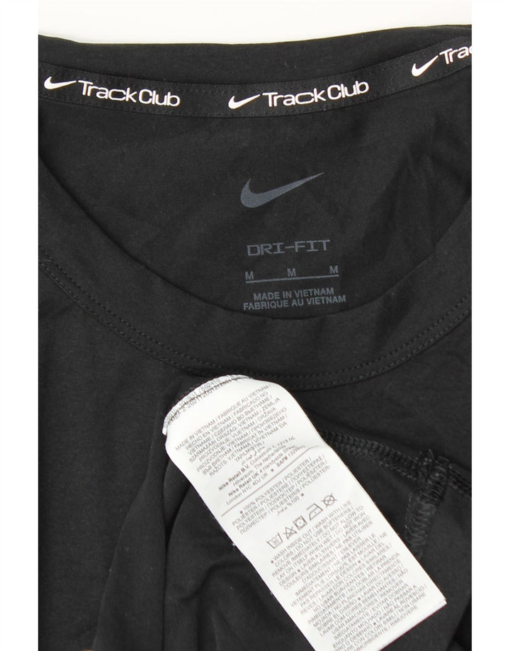 Ανδρικό γραφικό T-Shirt NIKE Dri Fit Τοπ μεσαίου μαύρου πολυεστέρα