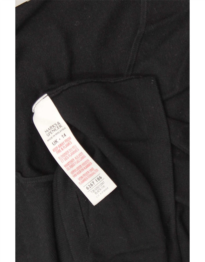 Marks & Spencer Γυναικείο τοπ μακρυμάνικο UK 14 μεσαία μαύρη βισκόζη