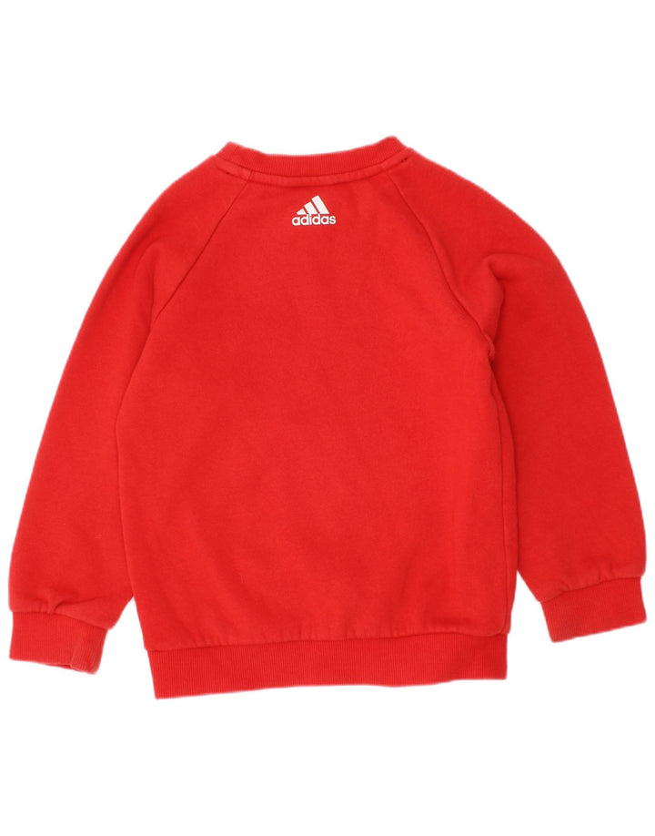 Γραφικό Φούτερ Adidas Boys Jumper 2-3 ετών Κόκκινο βαμβακερό