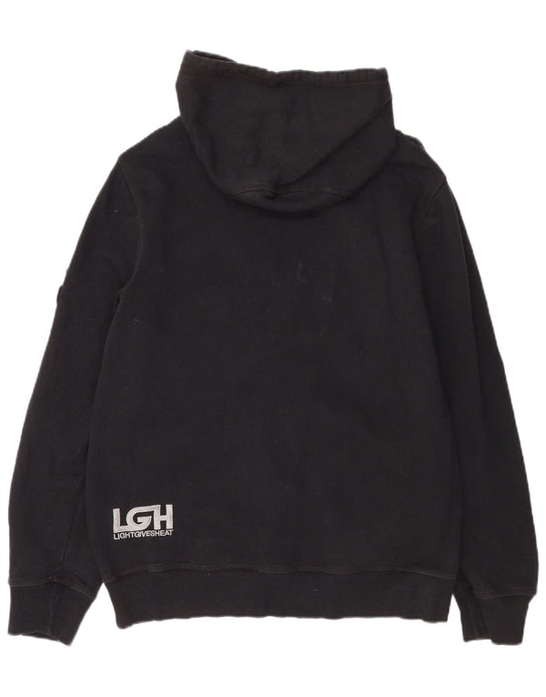 Ανδρικό πουλόβερ με κουκούλα με φερμουάρ Hurley, μεσαίο μαύρο βαμβακερό