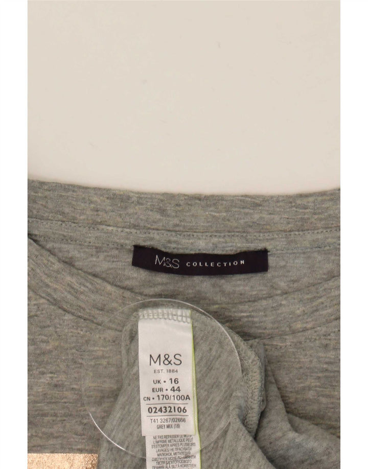 Marks & Spencer Γυναικείο τοπ μακρυμάνικο UK 16 Large Grey