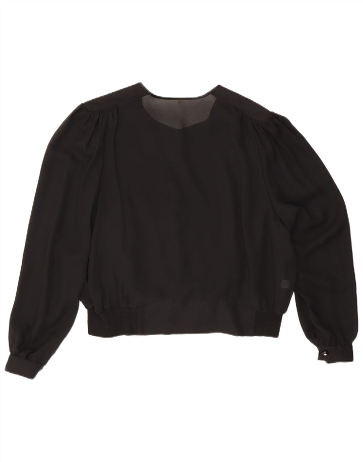 Γυναικείο πουκάμισο VINTAGE Μπλούζα IT 50 XL Μαύρη βισκόζη