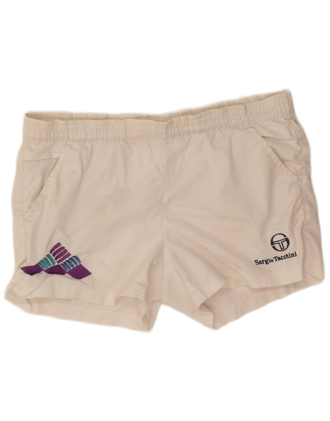 Ανδρικό γραφικό αθλητικό σορτς Sergio Tacchini IT 46 Small White Polyester