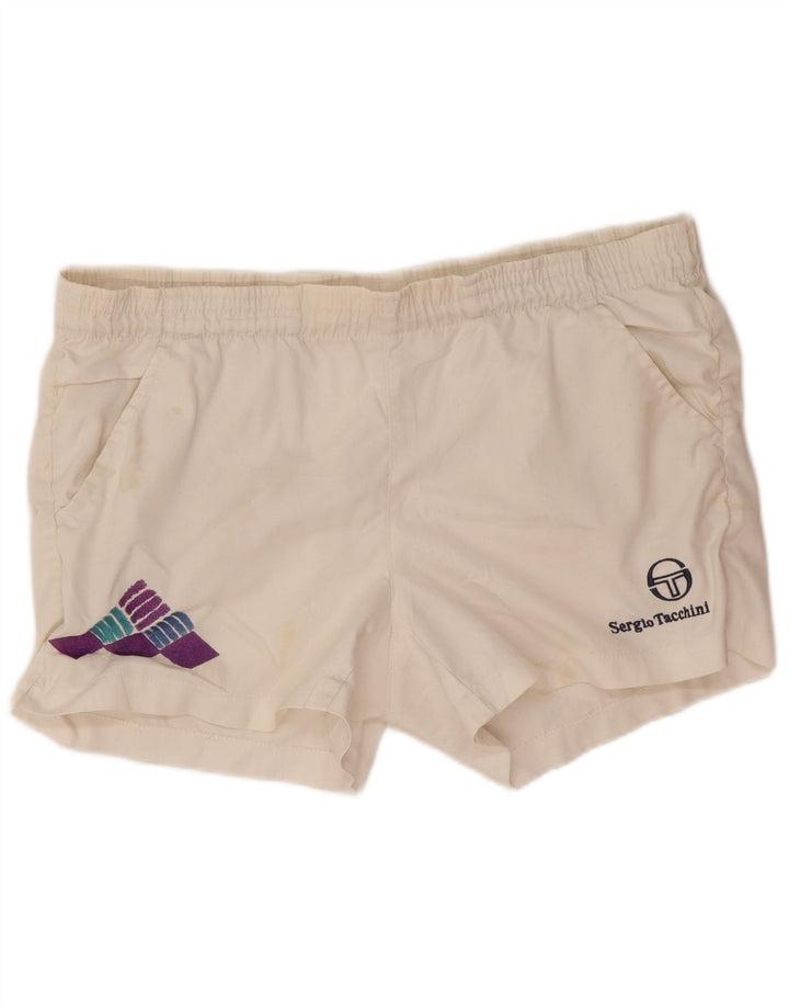 Ανδρικό γραφικό αθλητικό σορτς Sergio Tacchini IT 46 Small White Polyester