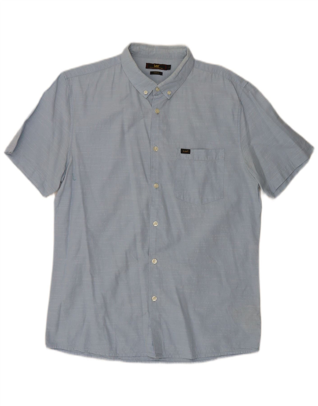 Lee Ανδρικό κοντομάνικο πουκάμισο Slim Fit μεγάλο μπλε βαμβακερό