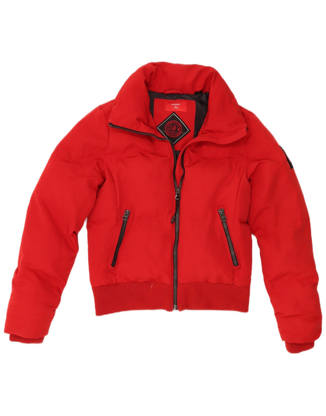 Superdry γυναικείο μπουφάν με επένδυση UK 12 μεσαίου κόκκινου πολυεστέρα