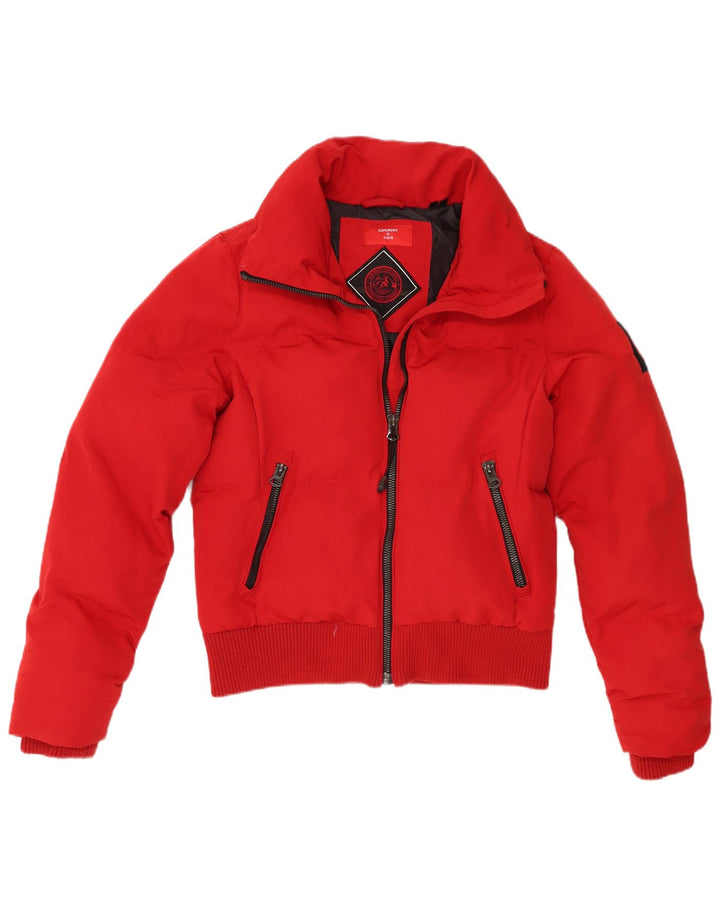 Superdry γυναικείο μπουφάν με επένδυση UK 12 μεσαίου κόκκινου πολυεστέρα