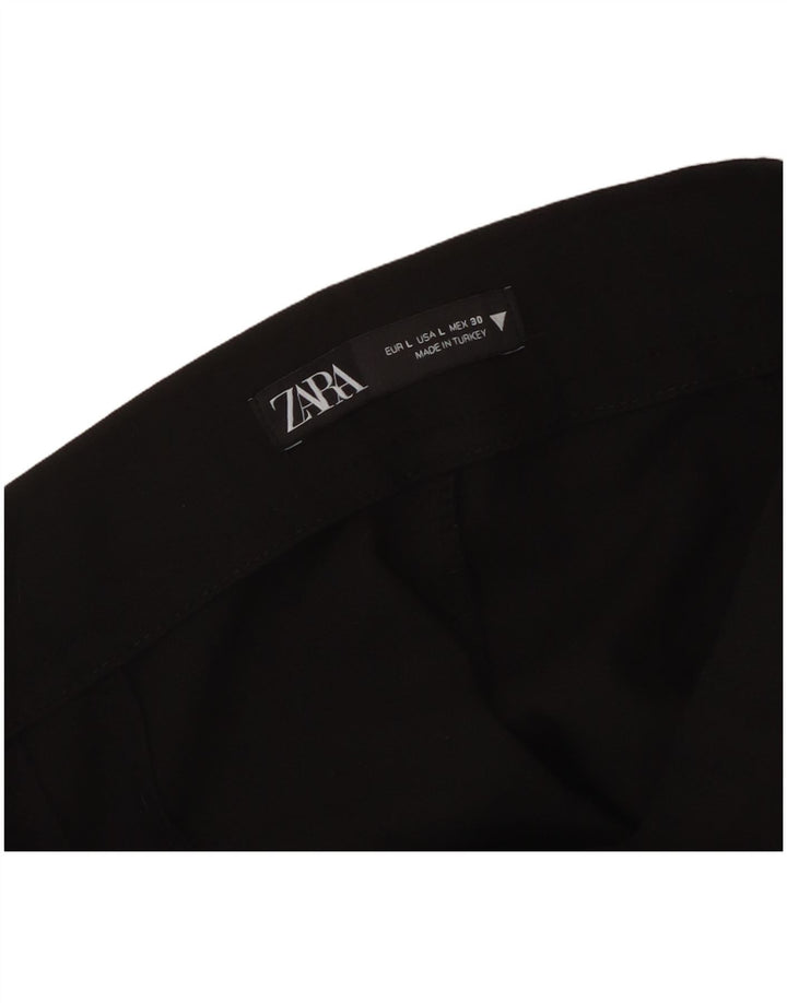 Zara Γυναικείο κανονικό ίσιο παντελόνι casual μεγάλο W32 L26 μαύρο