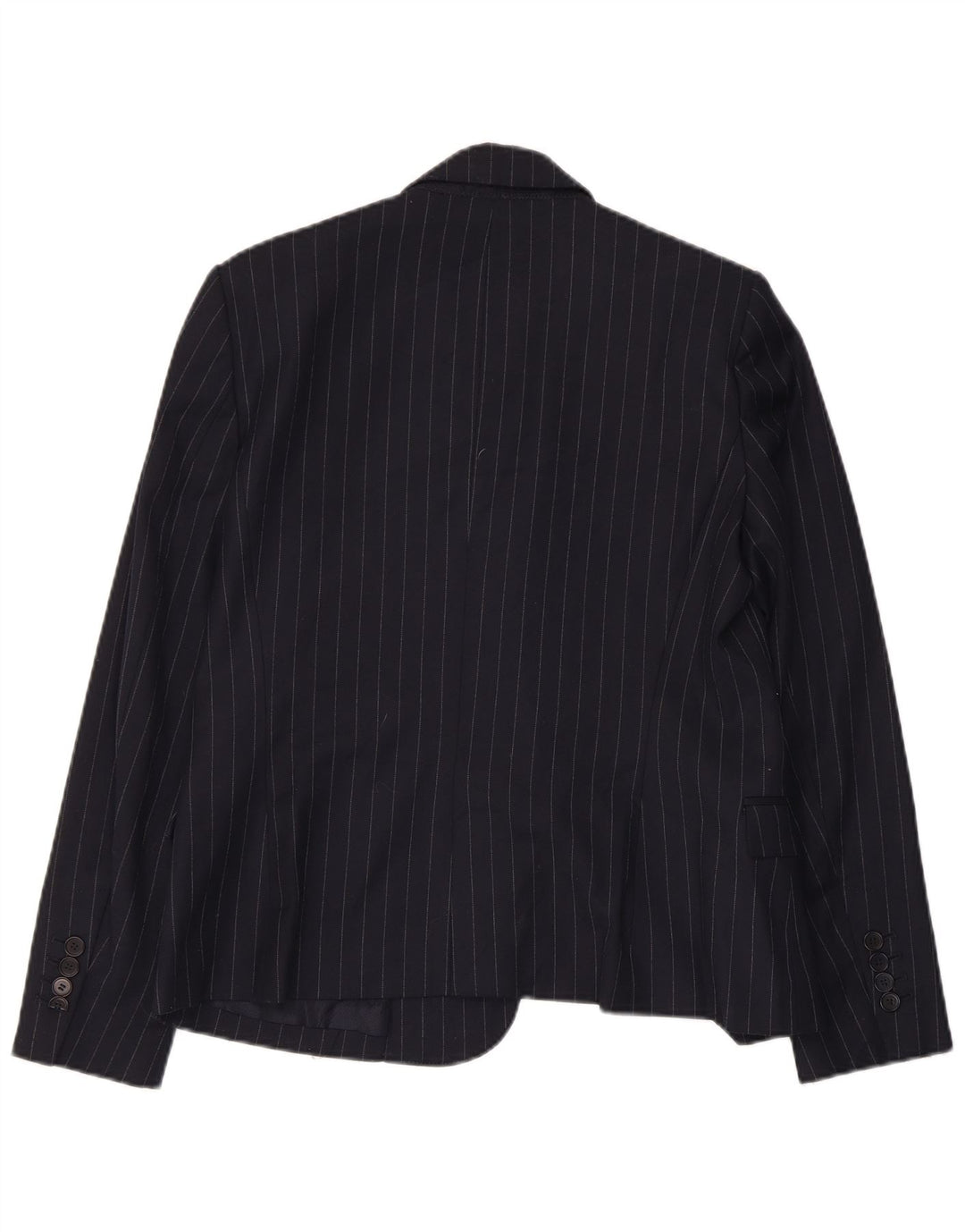 Zara Γυναικείο σακάκι 1 κουμπιού σακάκι UK 14 Large Navy Blue Pinstripe