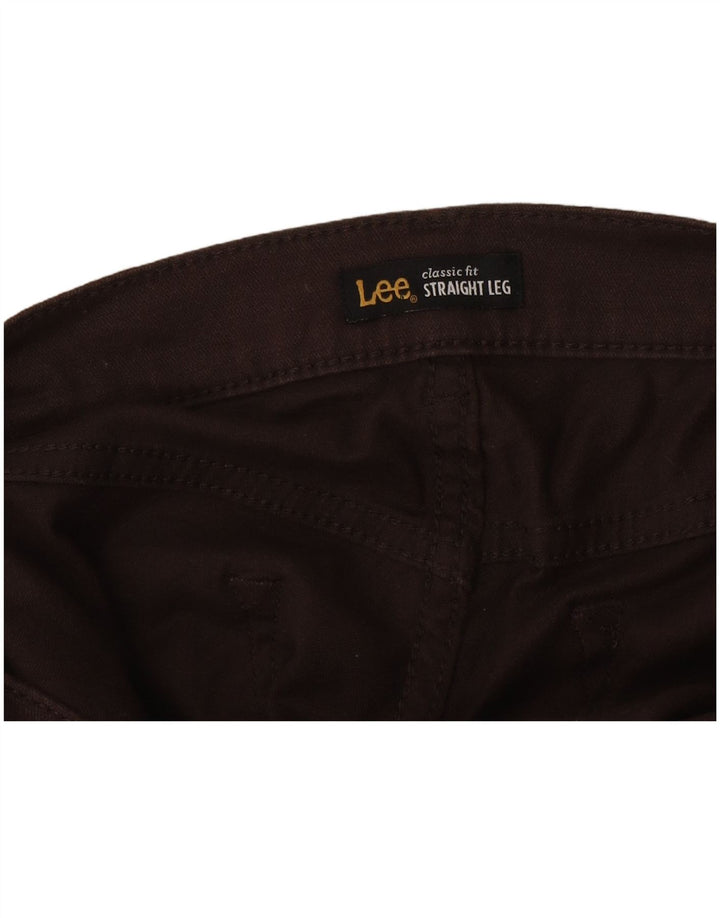 Lee Womens Classic Fit Straight Casual Παντελόνι W34 L29 Καφέ