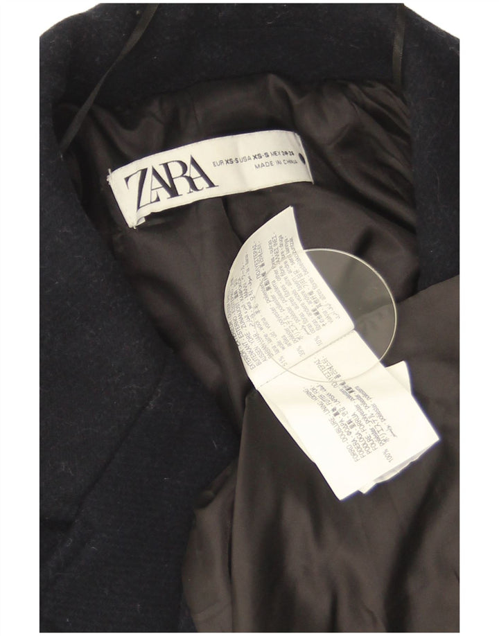 Zara Γυναικείο Πανωφόρι UK 6 XS Navy Blue Wool