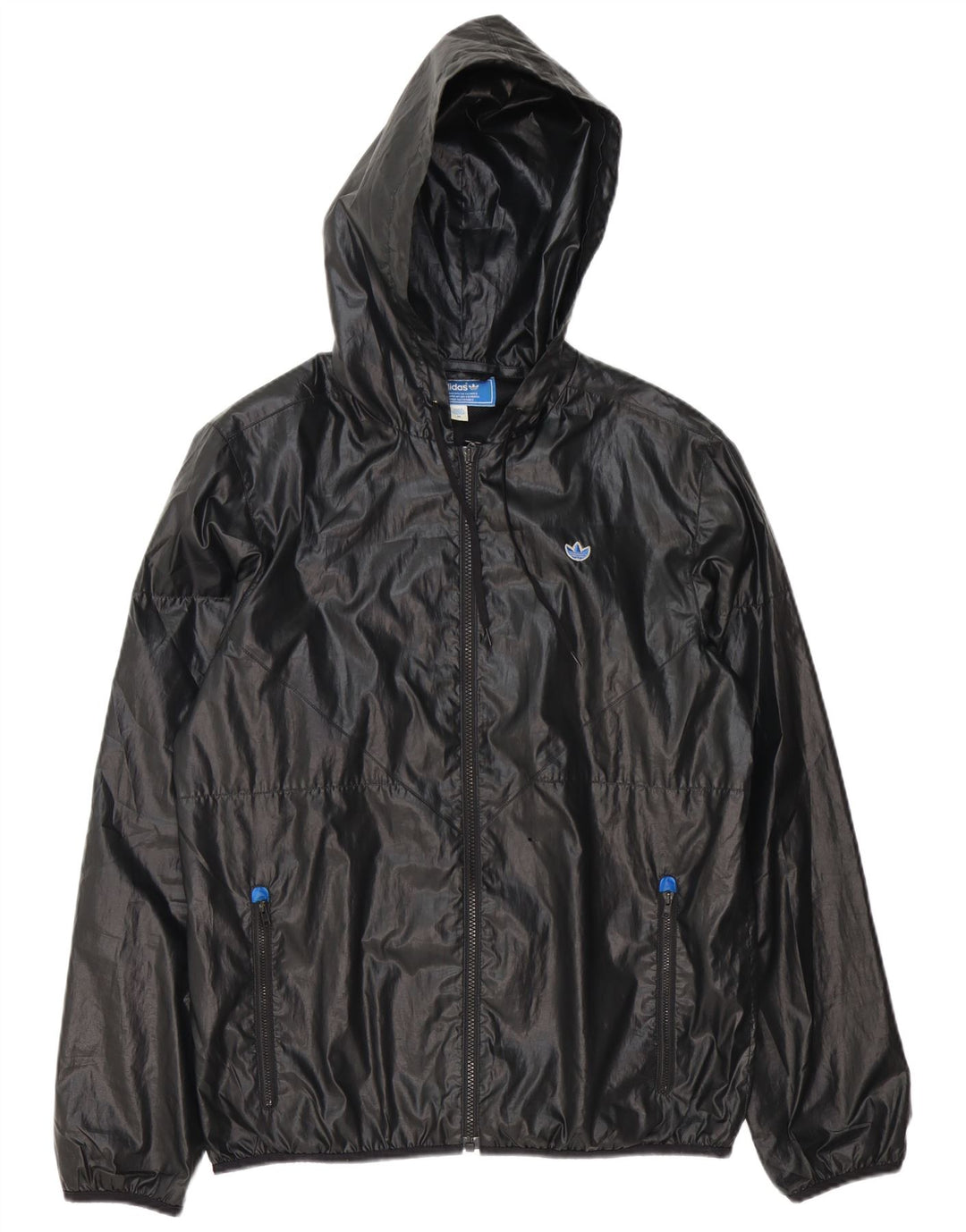 Adidas Ανδρικό μπουφάν βροχής με κουκούλα UK 38 Medium Μαύρο Πολυεστέρας
