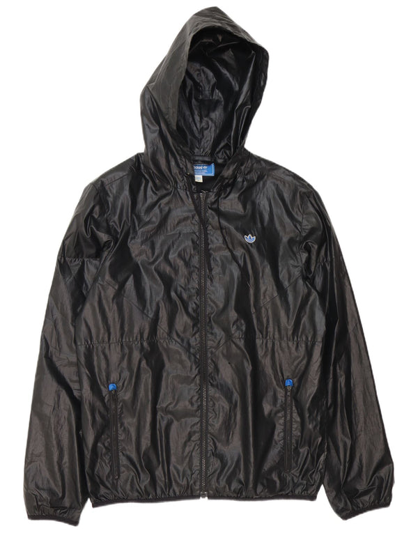 Adidas Ανδρικό μπουφάν βροχής με κουκούλα UK 38 Medium Μαύρο Πολυεστέρας