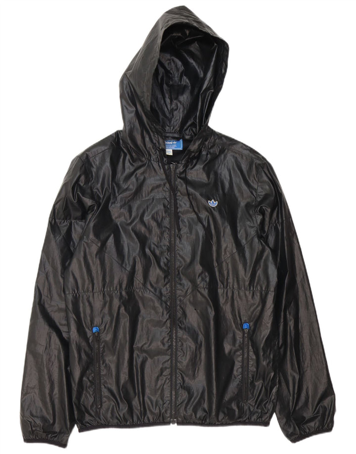 Adidas Ανδρικό μπουφάν βροχής με κουκούλα UK 38 Medium Μαύρο Πολυεστέρας