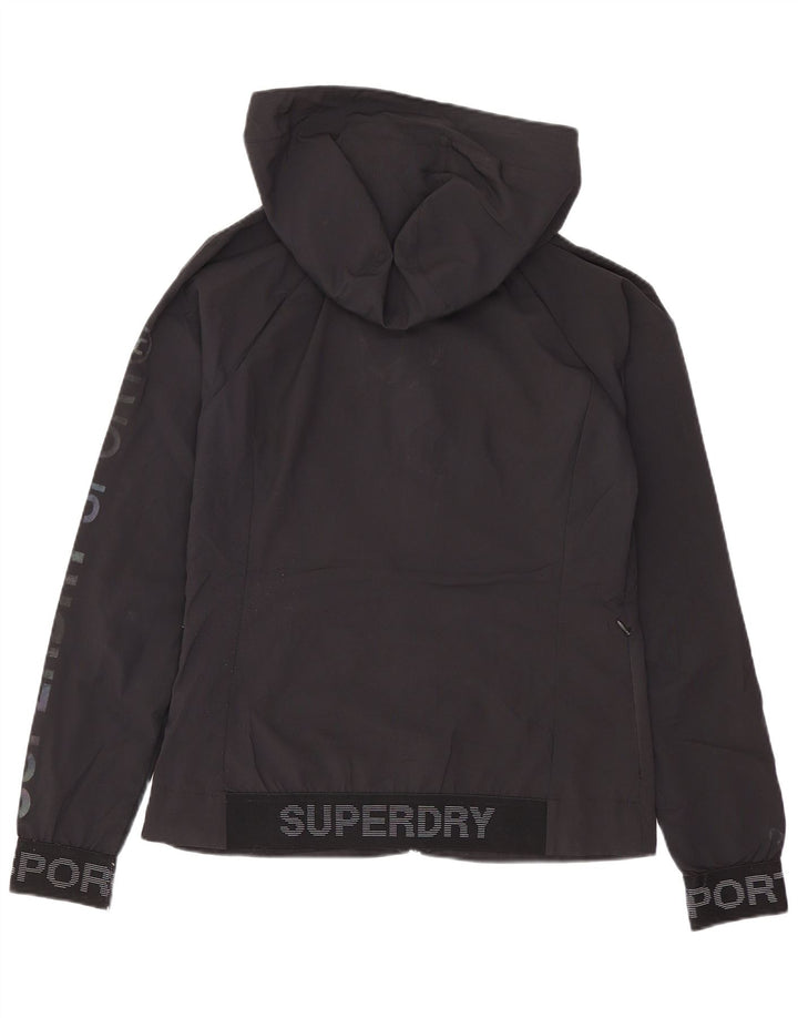 Superdry Γυναικείο Αντιανεμικό Μπουφάν UK 8 Μικρό Μαύρο Πολυεστέρα