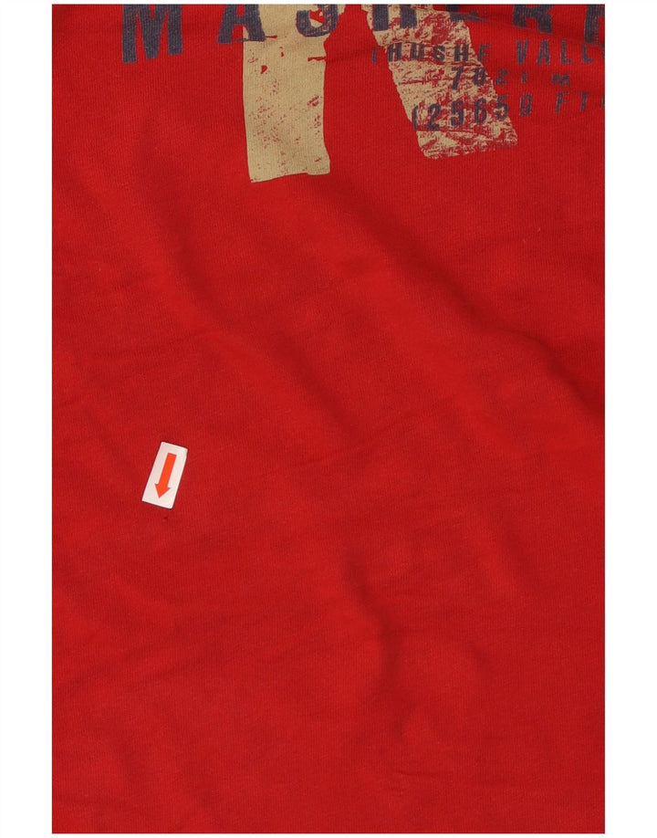 EDDIE BAUER Ανδρικό γραφικό T-Shirt Top μεγάλο κόκκινο βαμβακερό