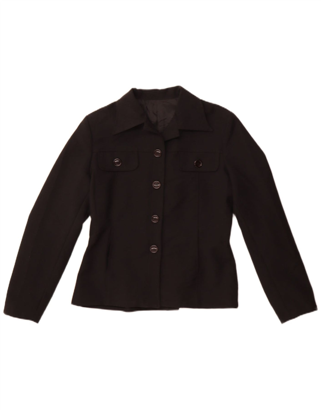 Vintage Γυναικείο Μπουφάν με 4 Κουμπιά Blazer IT 44 Μεσαίο Μαύρο Πολυεστέρα