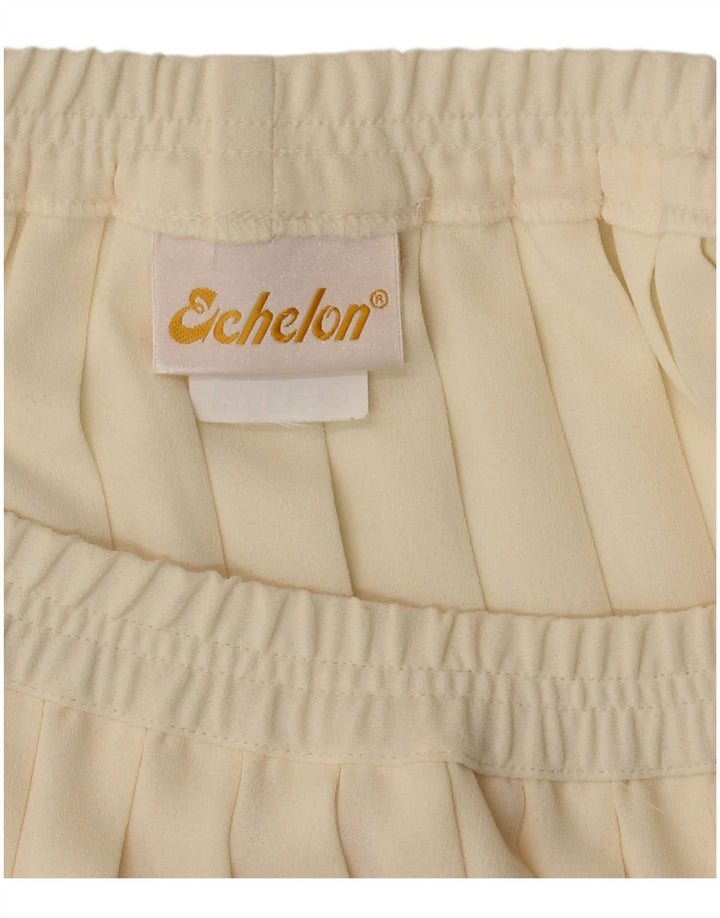 ECHELON Womens Knife Pleated Skirt W30 Medium Off White Polyester