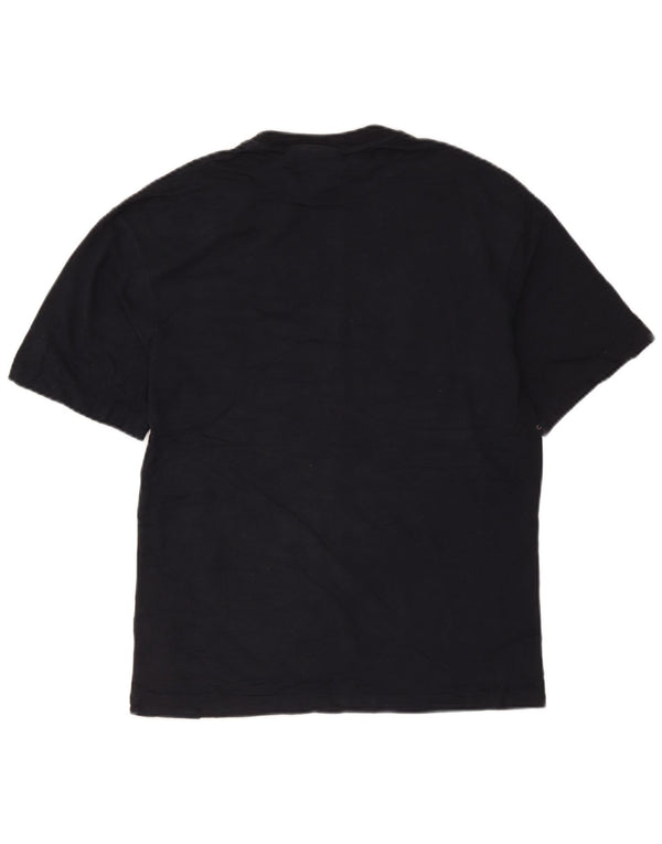 Zara Ανδρικό γραφικό T-Shirt Top Small Navy Blue Cotton