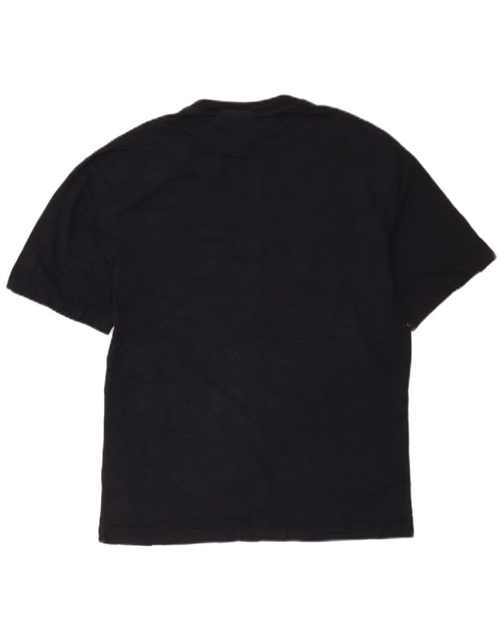 Zara Ανδρικό γραφικό T-Shirt Top Small Navy Blue Cotton