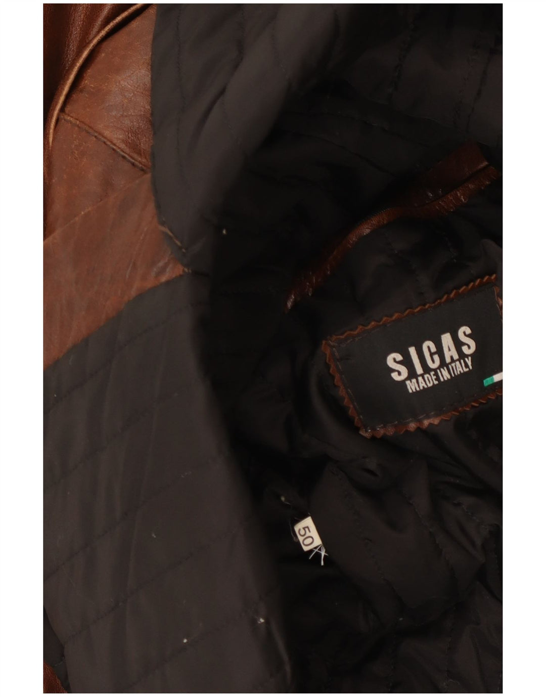 VINTAGE Ανδρικό Δερμάτινο Στρατιωτικό Διπλό Παλτό IT 50 Μεγάλο Καφέ