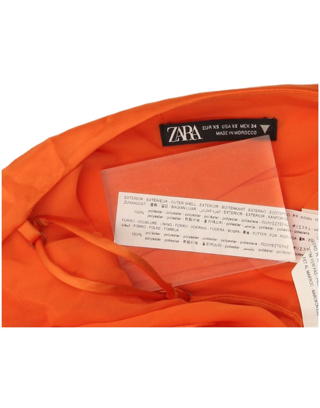 Zara Γυναικείο Slip Dress UK 4 XS Orange Polyester