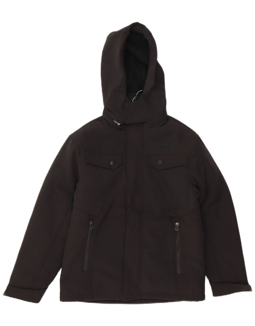 Μπουφάν REEBOK Boys Hooded Windbreaker 10-11 Years Black Polyester