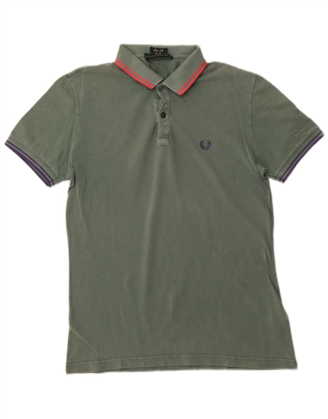 FRED PERRY Ανδρικό πουκάμισο Polo Slim Fit Μικρό πράσινο βαμβακερό