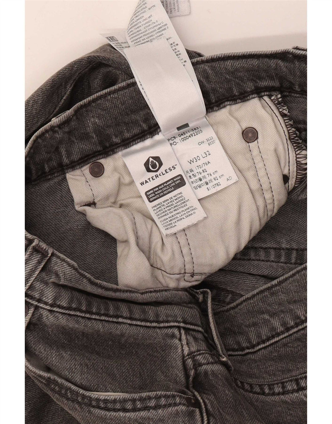Levi's Mens 511 Slim Jeans W30 L32 Grey Cotton