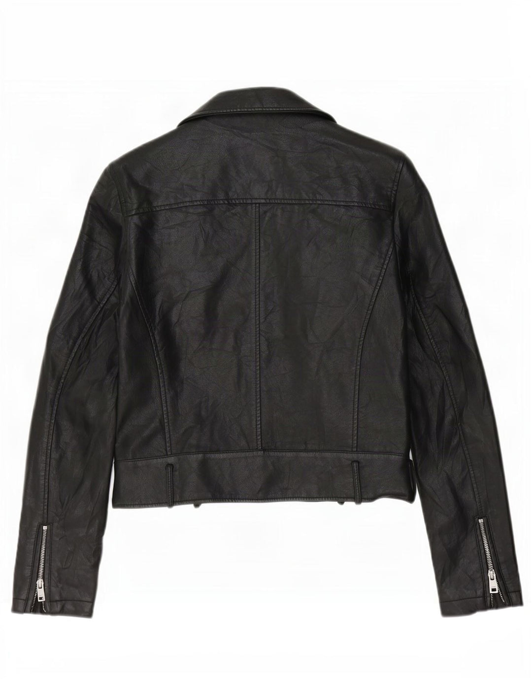 Γυναικείο Levi's Crop Faux Leather Biker Jacket UK 10 Small Black Polyurethane