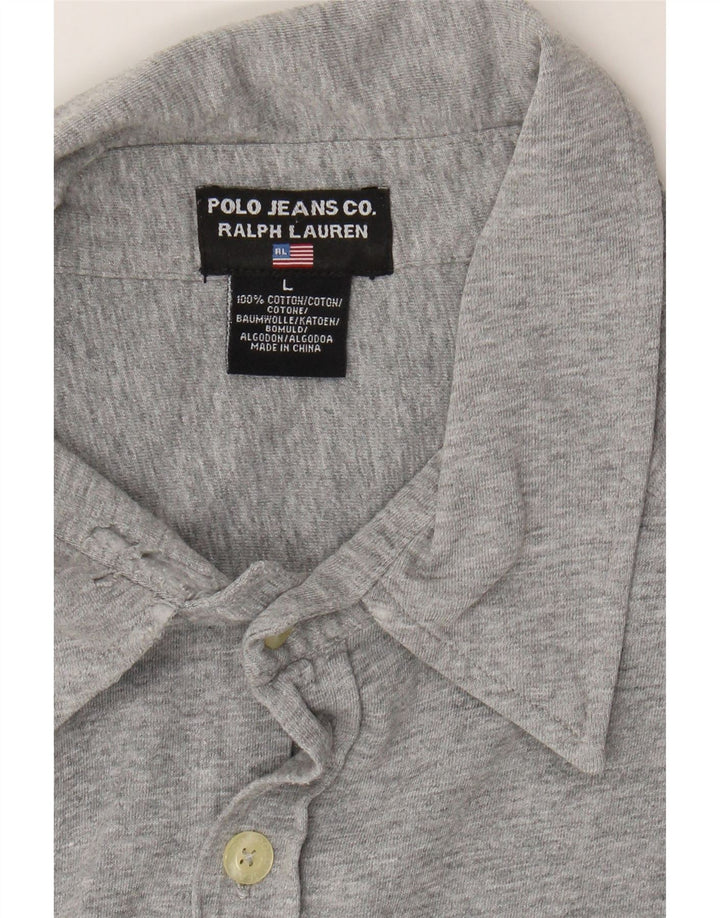 POLO RALPH LAUREN Mens Shirt Large Grey Cotton Vintage Polo Ralph Lauren and Second-Hand Polo Ralph Lauren from Messina Hembry 